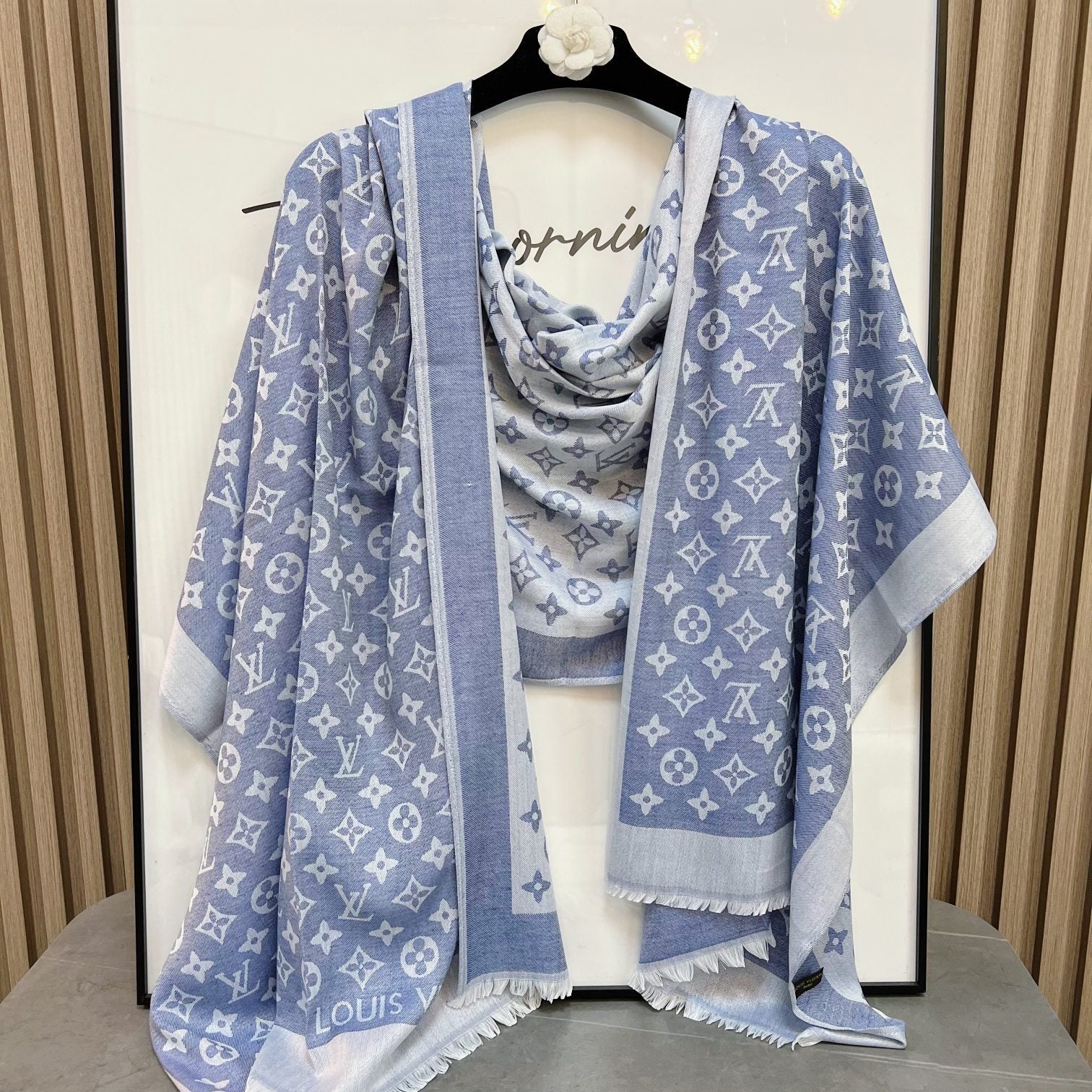 Silk Satin Fringe Monogram Scarf Shawl mysite