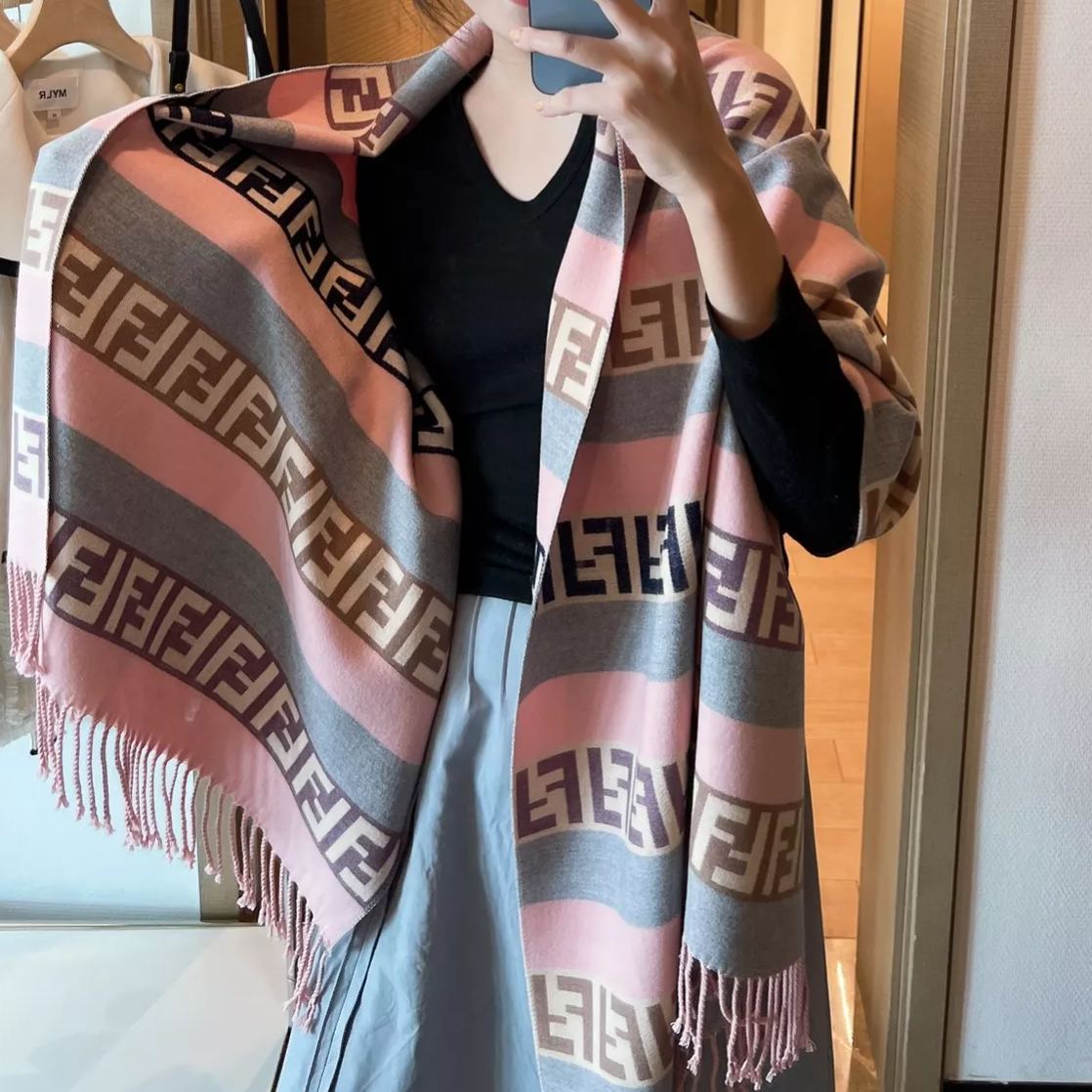 F-letter Cashmere Fringed Scarf Shawl mysite