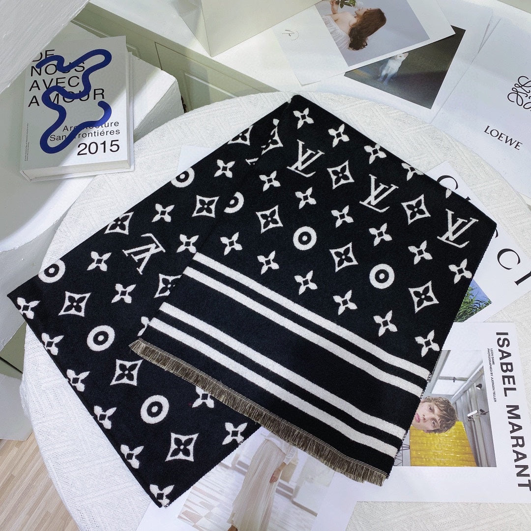 Cashmere Letter Jacquard Scarf Shawl mysite