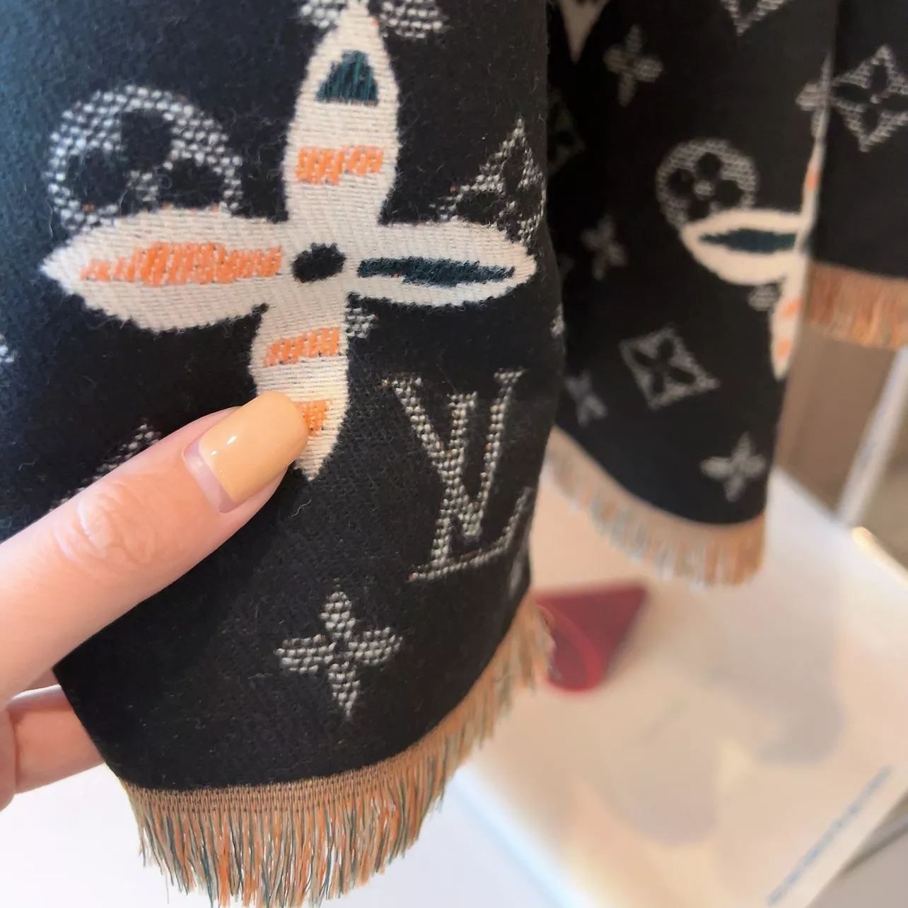 Two-Tone Monogram Jacquard Cashmere Scarf mysite