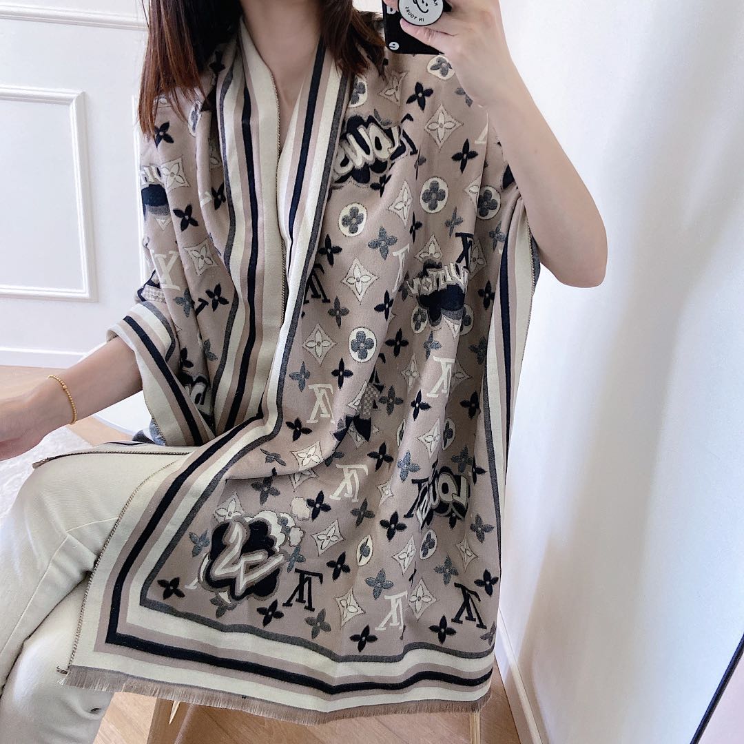 Statement Monogram Jacquard Scarf Shawl mysite