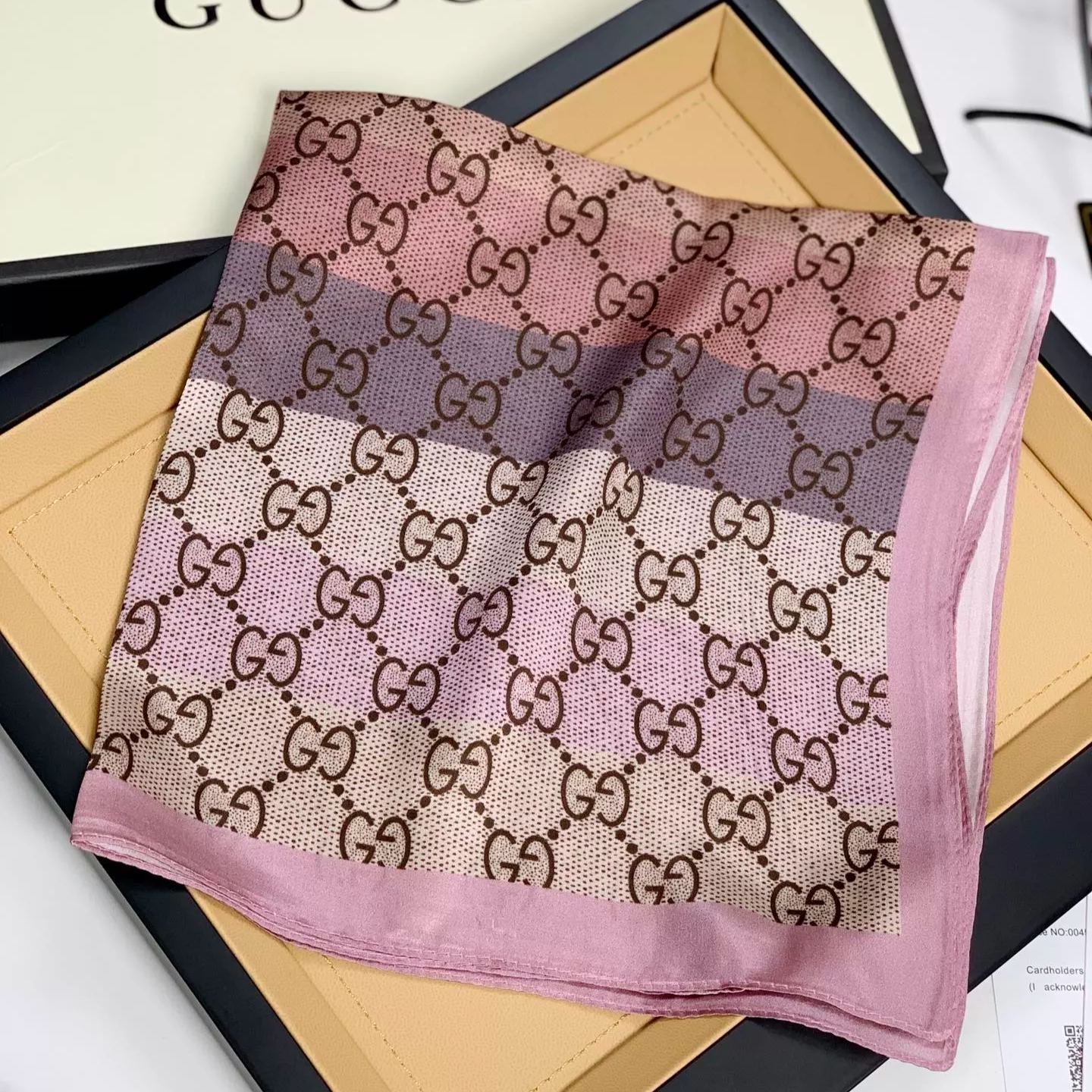 Multicolor Monogram Letter Square Scarf mysite