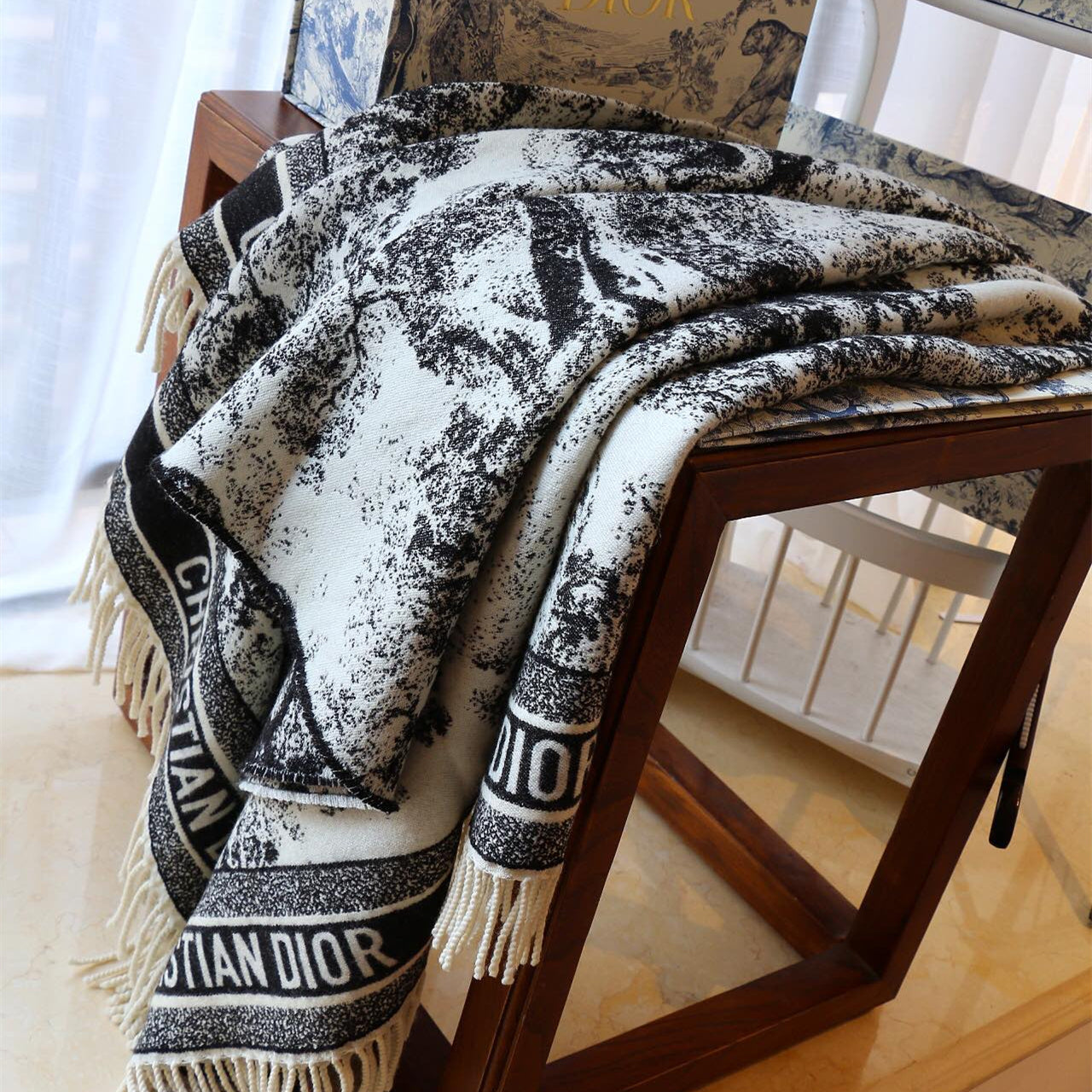Classic landscape painting pattern scarf mysite