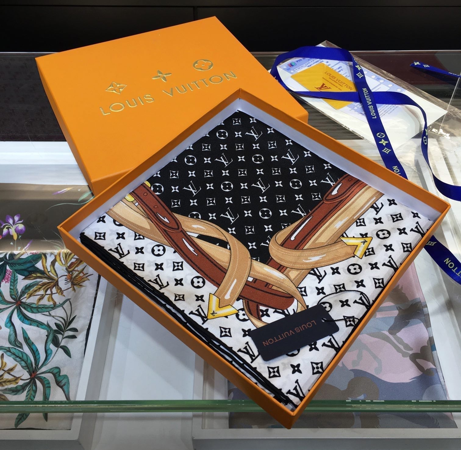 Leather Edge Square Silk Scarf mysite