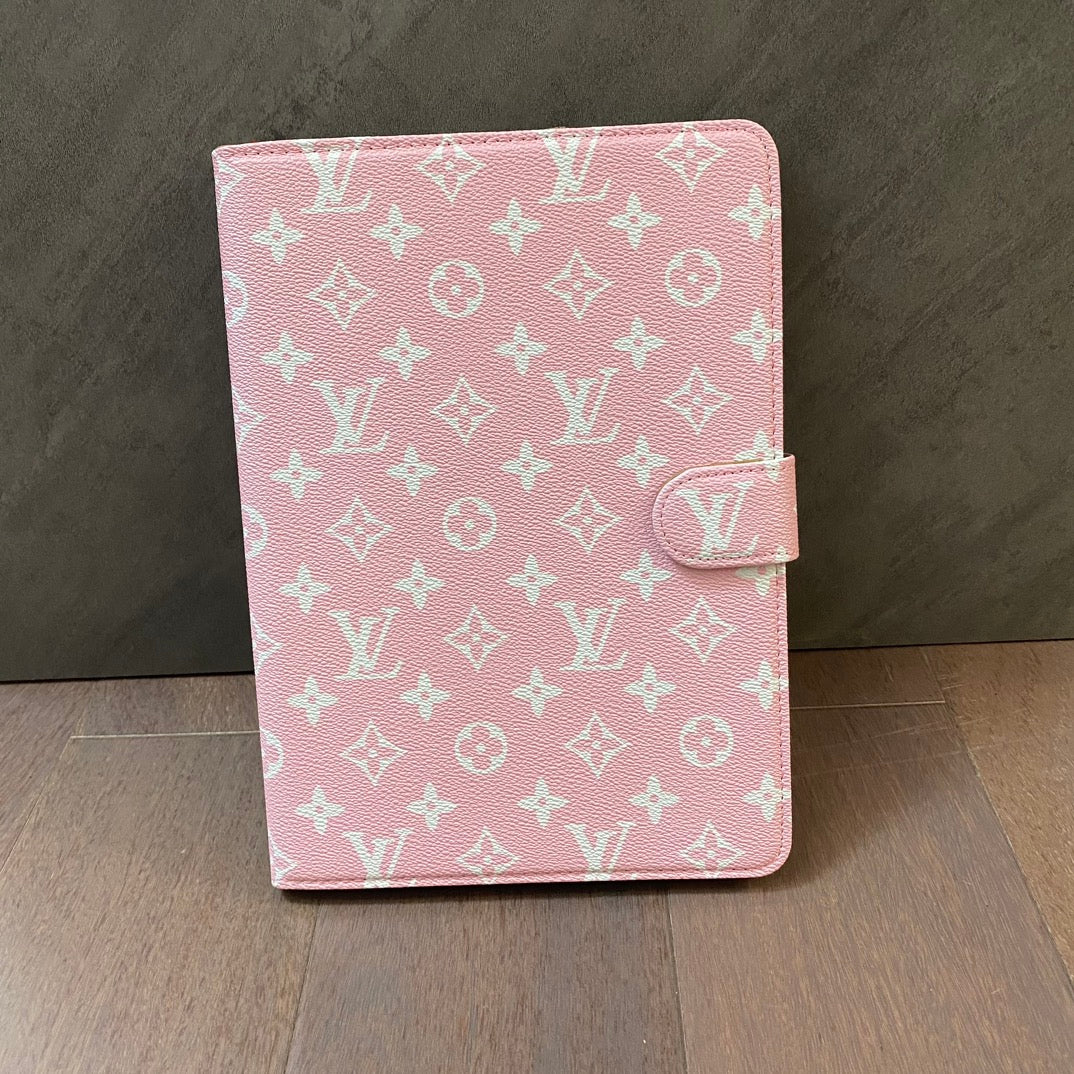 Luxury Canvas Monogram Leather Fresh Summer Theme Pattern Apple iPad case Black mysite