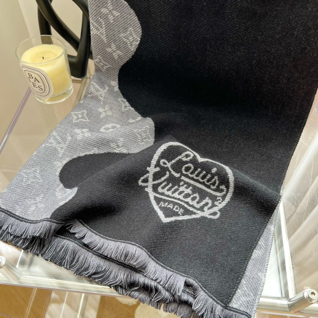 Colorblock Edition Letter Jacquard Scarf mysite