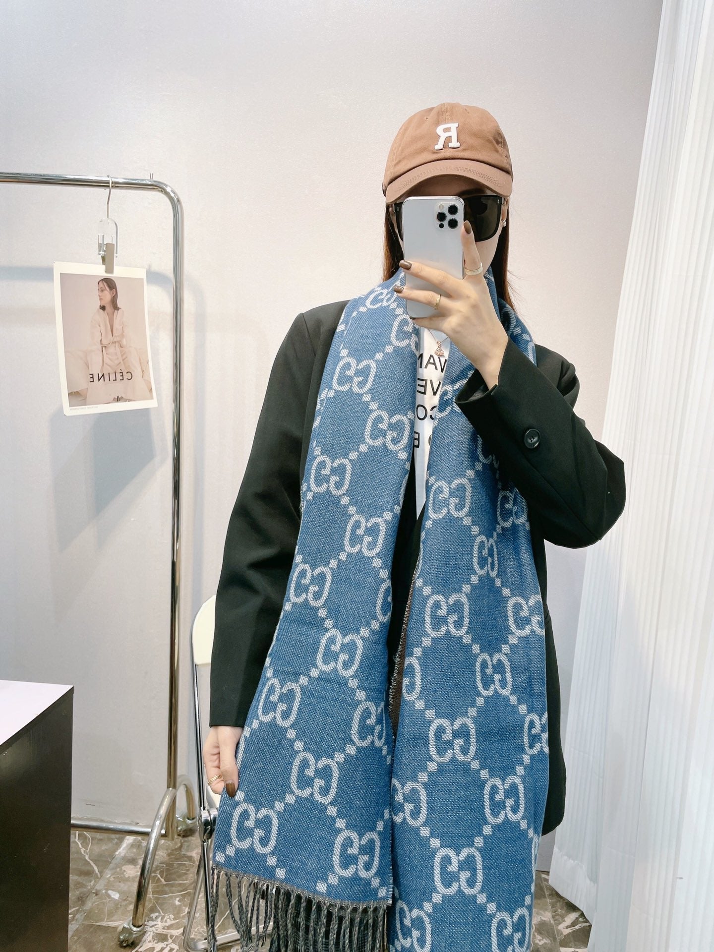 New Logo Jacquard Fringed Scarf Shawl mysite