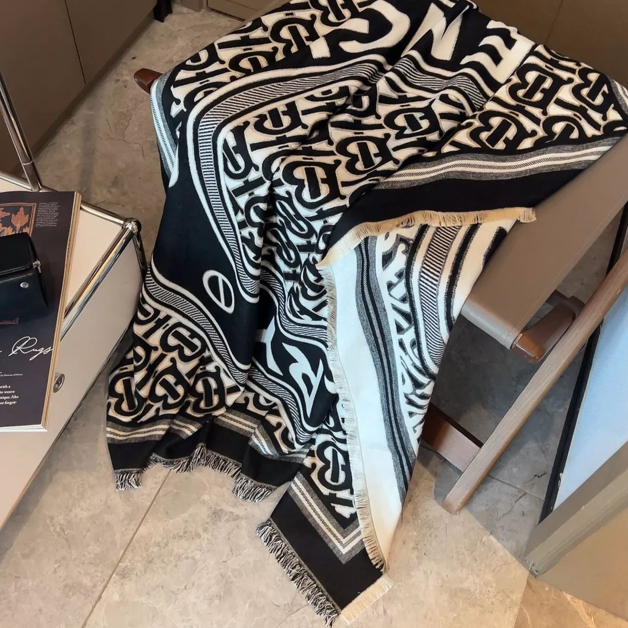 Classic Monogram Letter Cashmere Square Scarf mysite