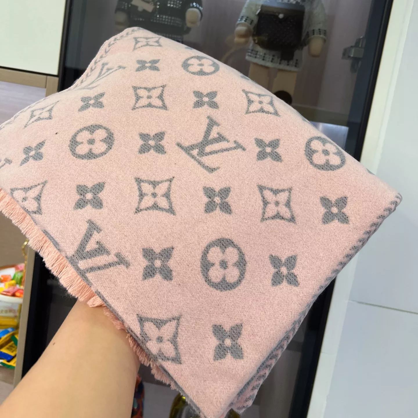 Color Block Letter Border Jacquard Scarf mysite