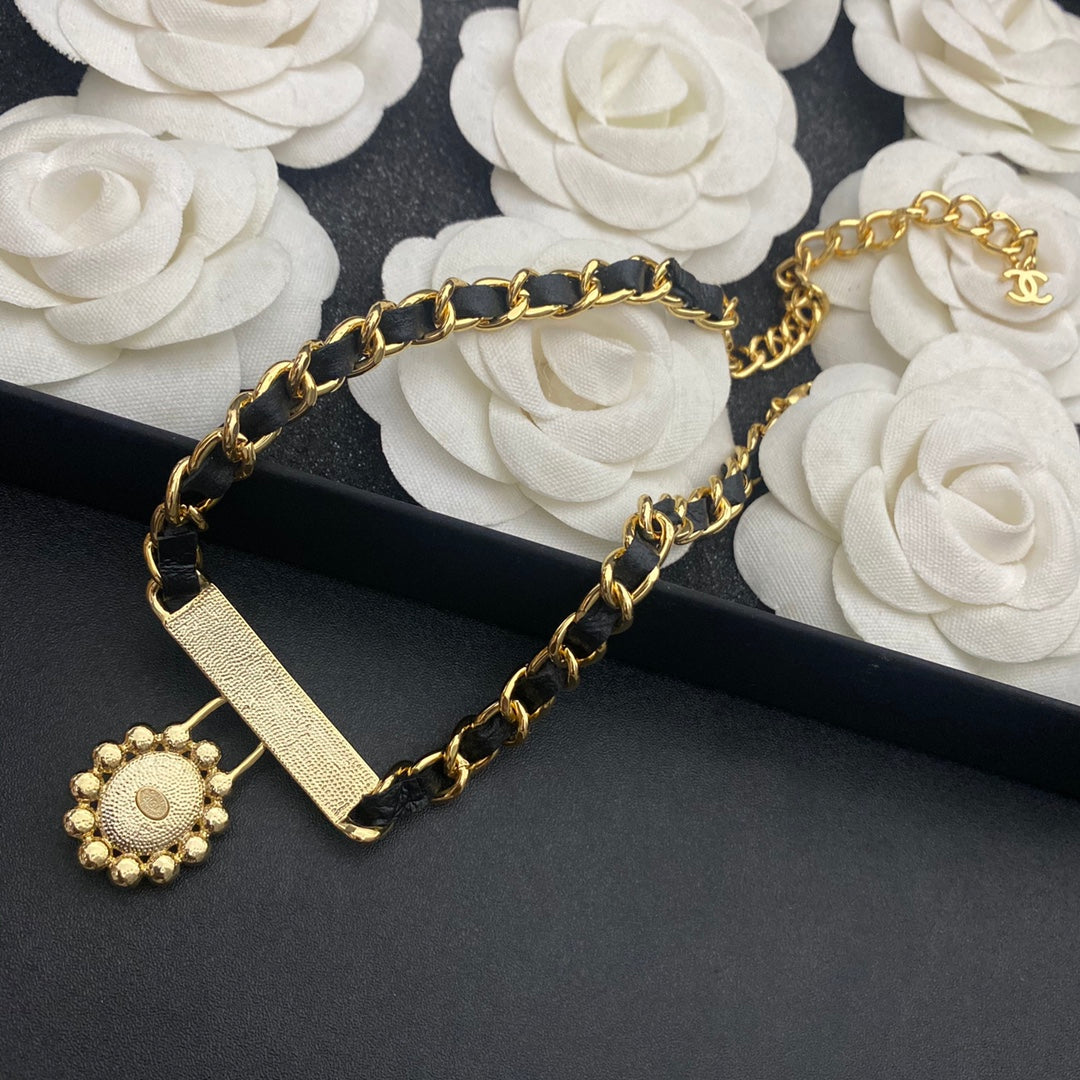 Pearl Pendant Stranded Leather Necklace mysite