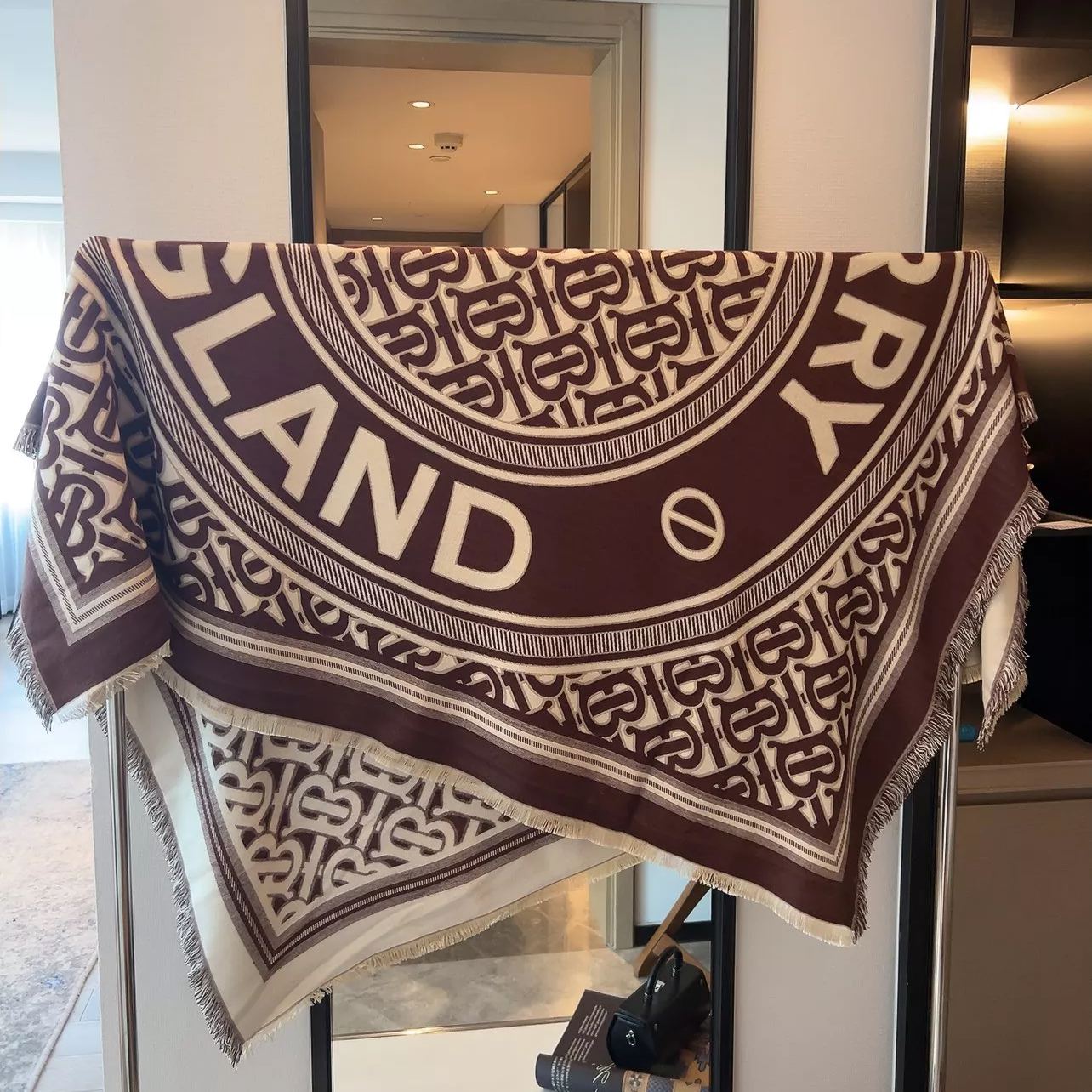 Classic Monogram Letter Cashmere Square Scarf mysite
