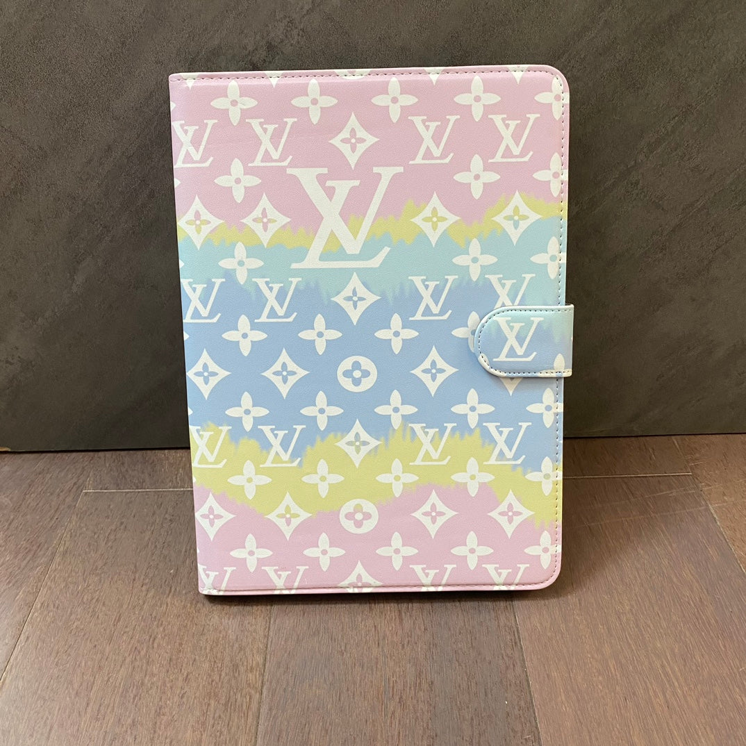 Luxury Canvas Monogram Leather Fresh Summer Theme Pattern Apple iPad case Black mysite