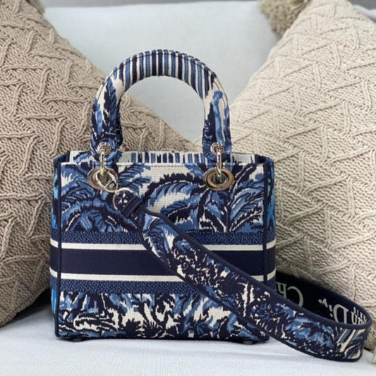 MEDIUM LADY D-LITE BLUE PALMS EMBROIDERY mysite