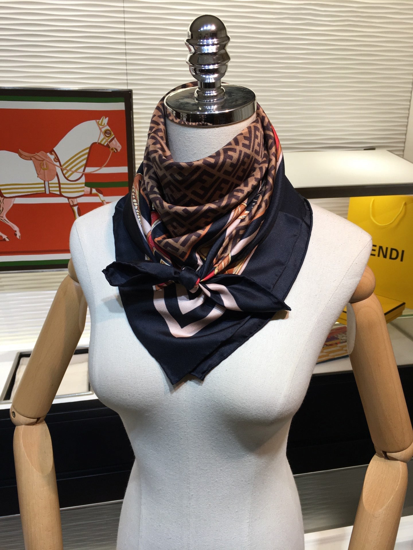 Emblem Print Square Scarf mysite