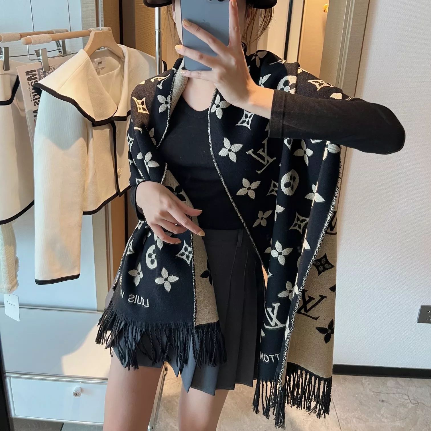 Wild At Heart Series Monogram Fringe Scarf Shawl mysite