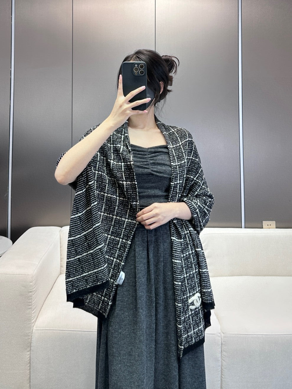 Fashion shiny plaid striped scarf mysite