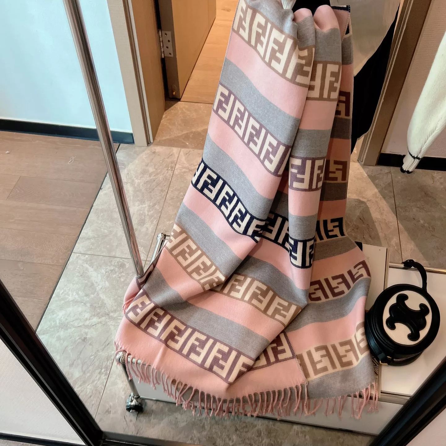 F-letter Cashmere Fringed Scarf Shawl mysite