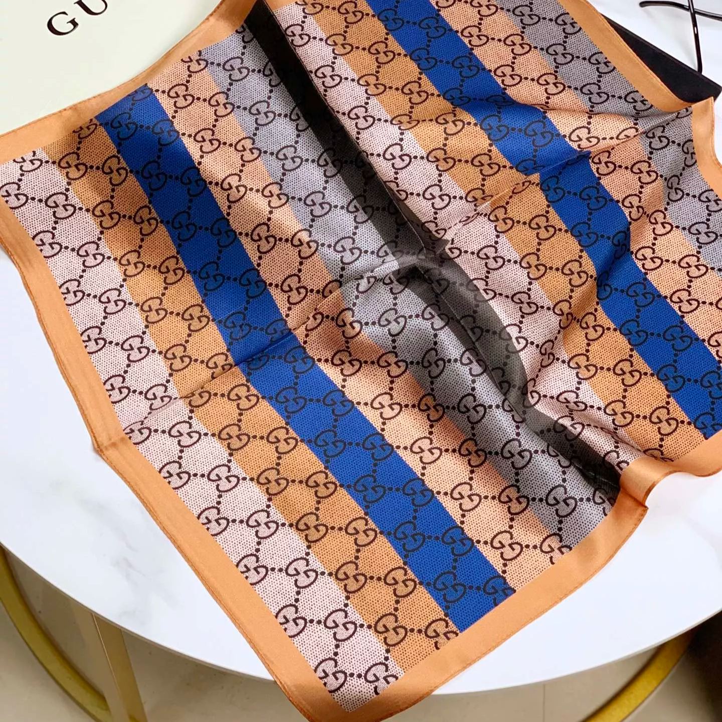 Multicolor Monogram Letter Square Scarf mysite