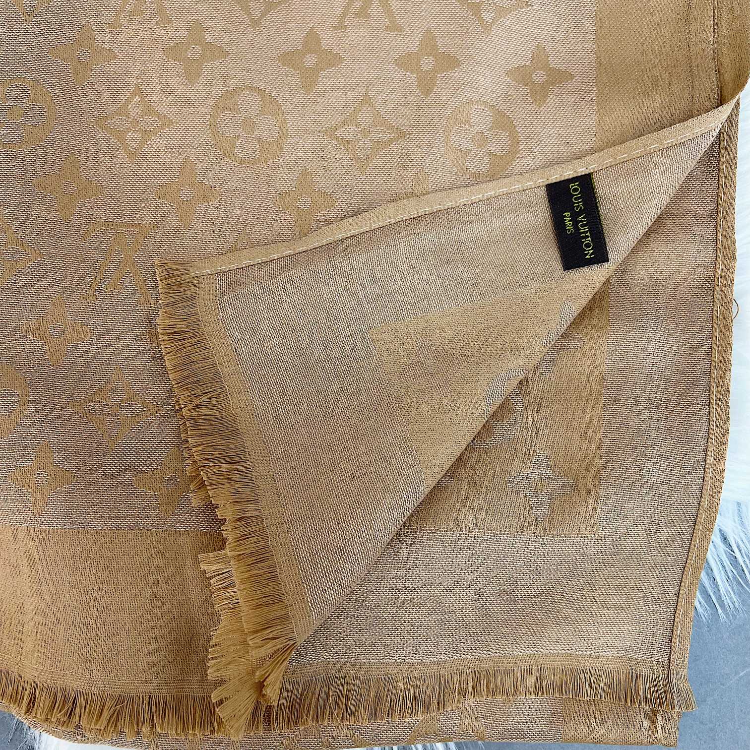 Silk Satin Fringe Monogram Scarf Shawl mysite