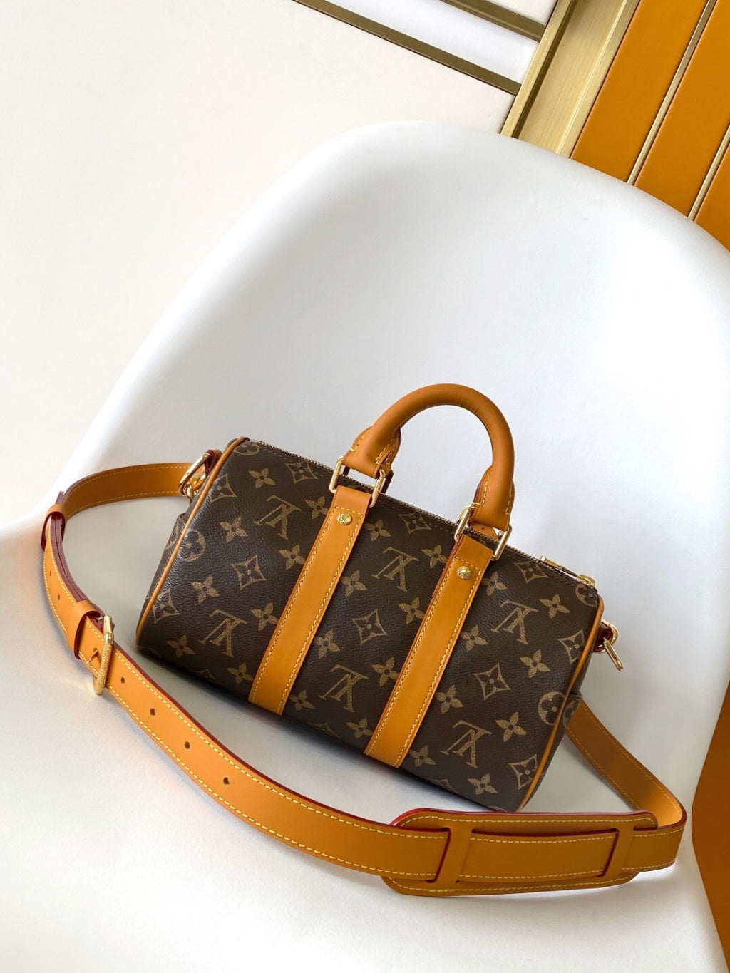 LV M14026 Keepall Bandoulière Cargo 25 Brown Monogram Caflskin GHW mysite