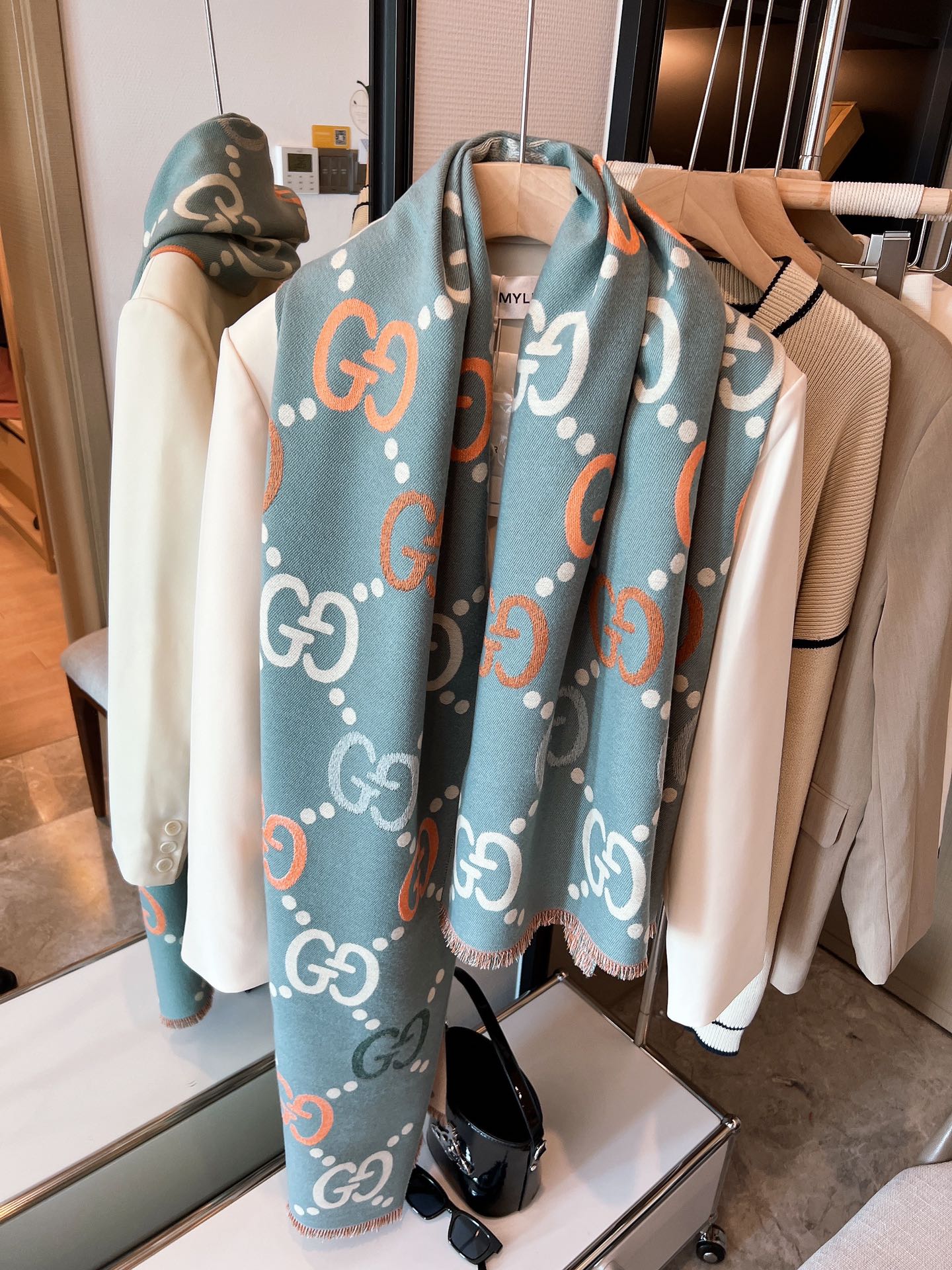 Versatile Monogram Jacquard Letter Scarf Shawl mysite