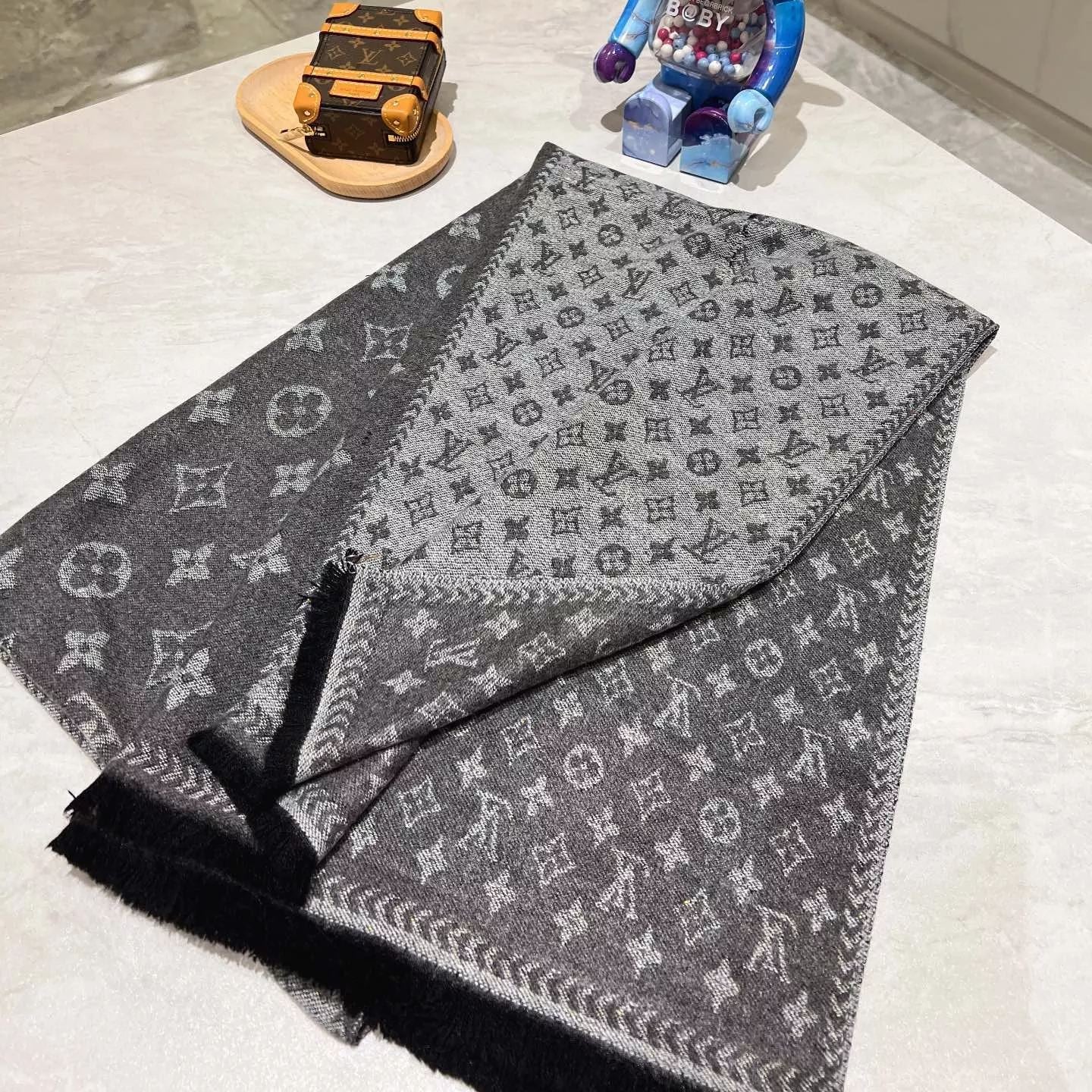 Color Block Letter Border Jacquard Scarf mysite