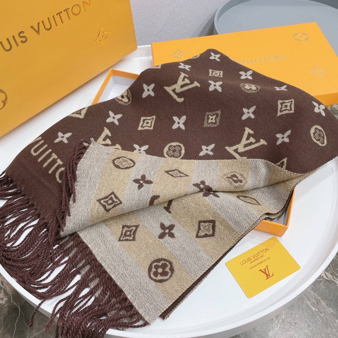 Classic Monogram Warm Fringe Scarf Shawl mysite