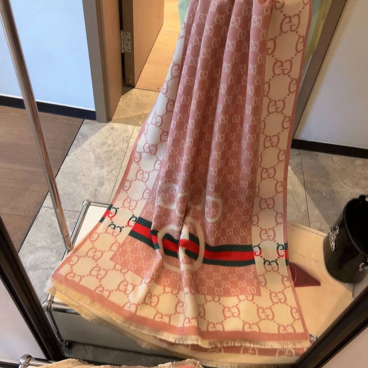 Color Block Logo Jacquard Cashmere Scarf mysite