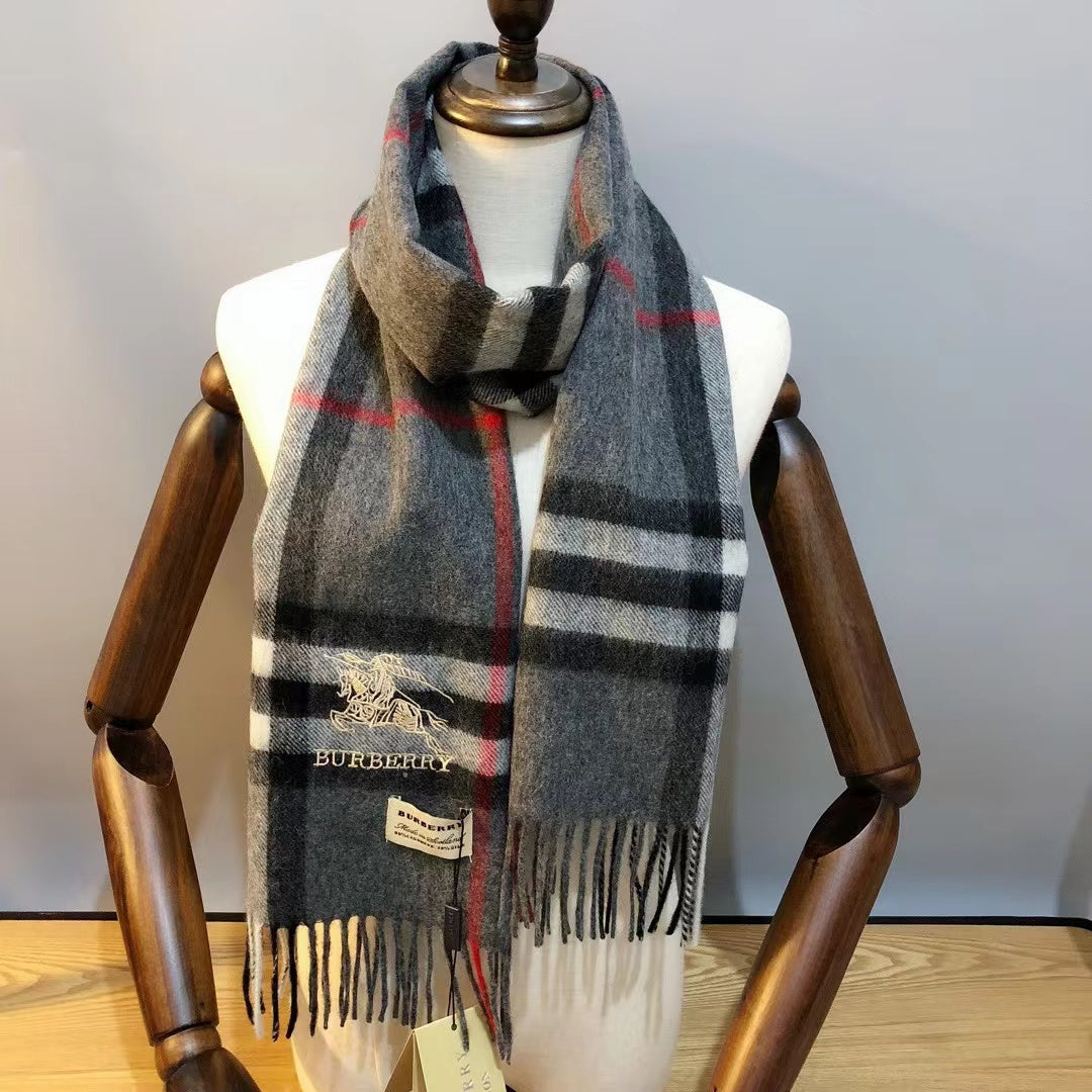 Classic Check Fringed Cashmere Scarf mysite