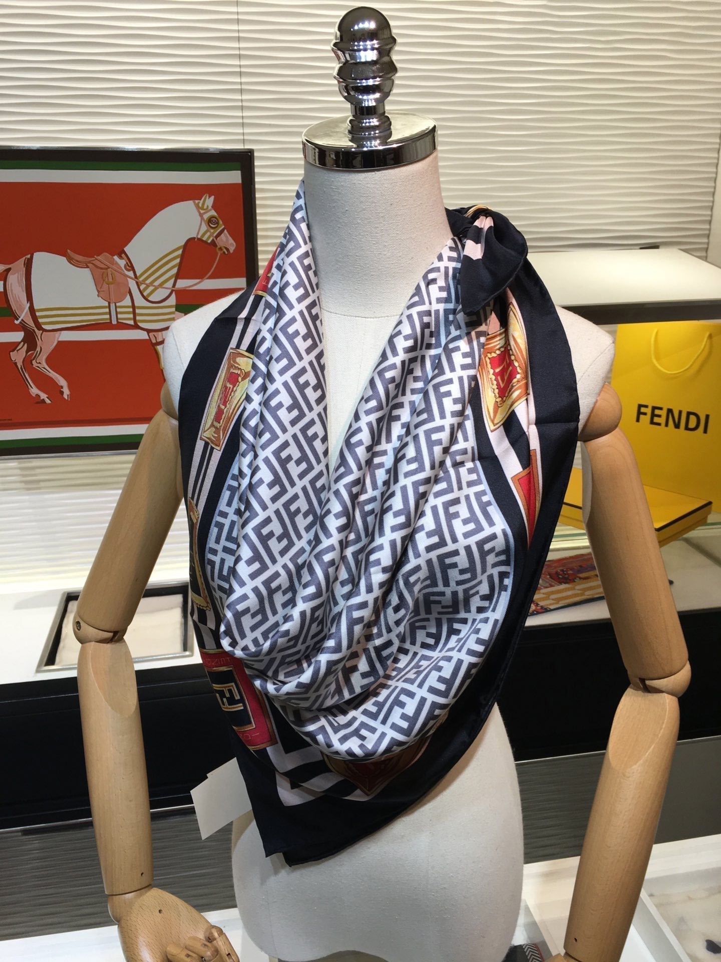 Emblem Print Square Scarf mysite