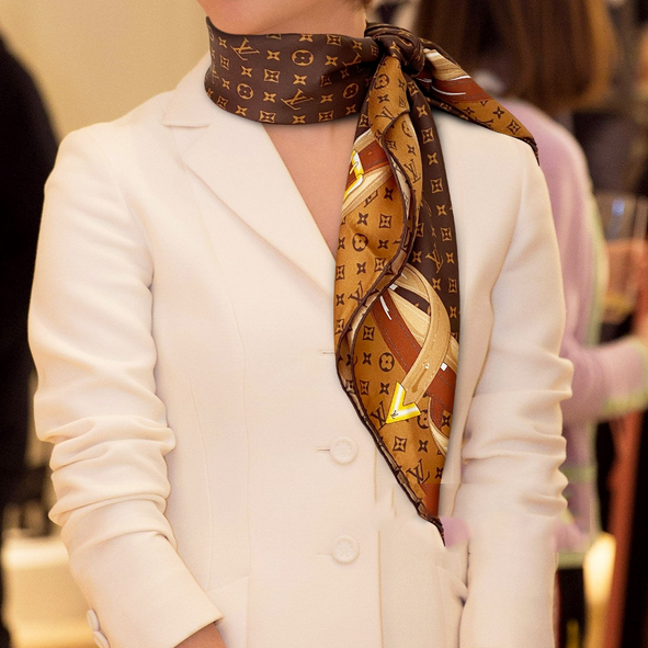 Leather Edge Square Silk Scarf mysite