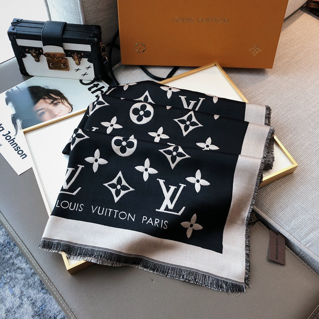 Glossy Monogram Jacquard Scarf Shawl mysite