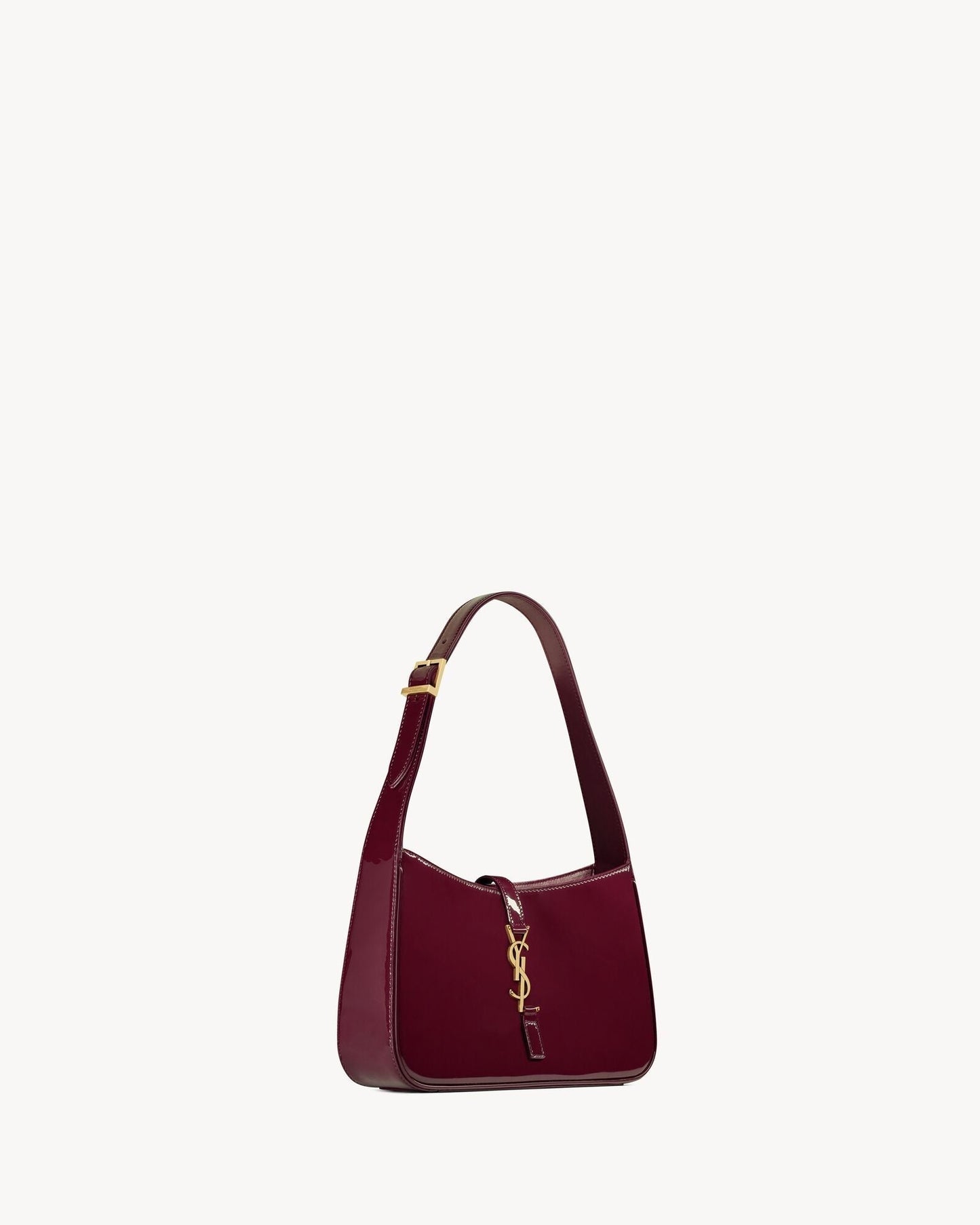 Saint Laurent Le 5 à 7 Patent Leather Hobo – Burgundy Elegance-1-2 mysite