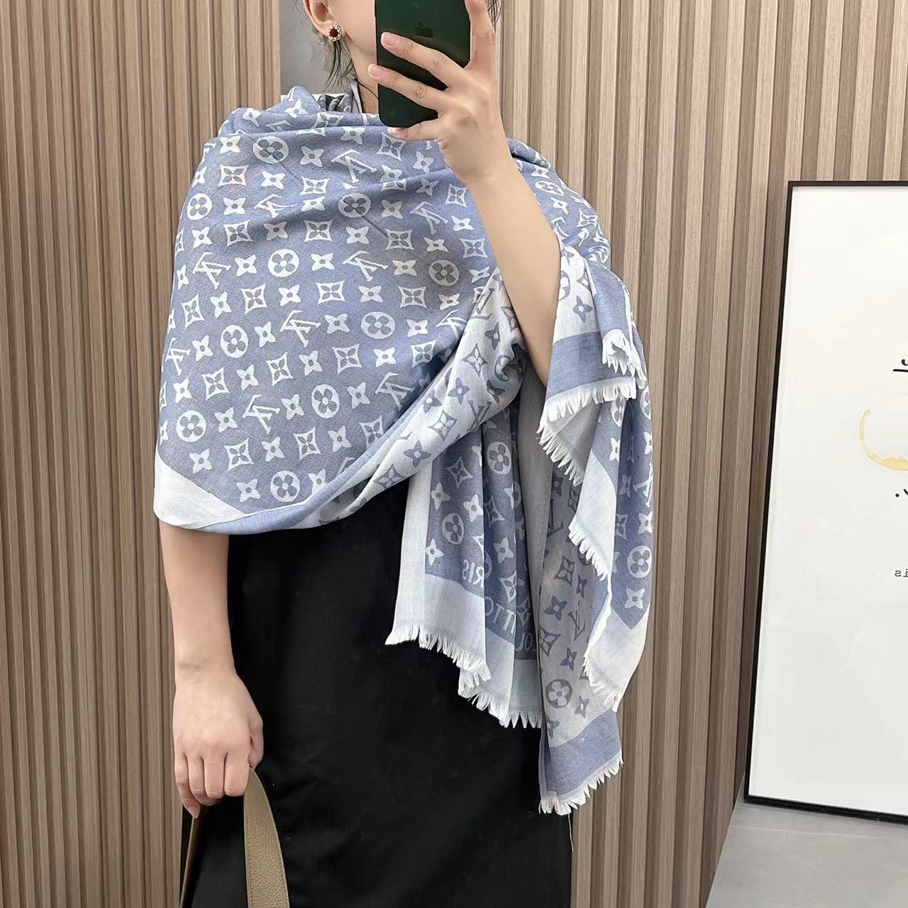 Silk Satin Fringe Monogram Scarf Shawl mysite
