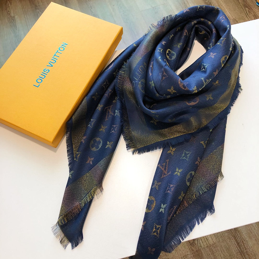 Classic printed silk and wool scarf mysite