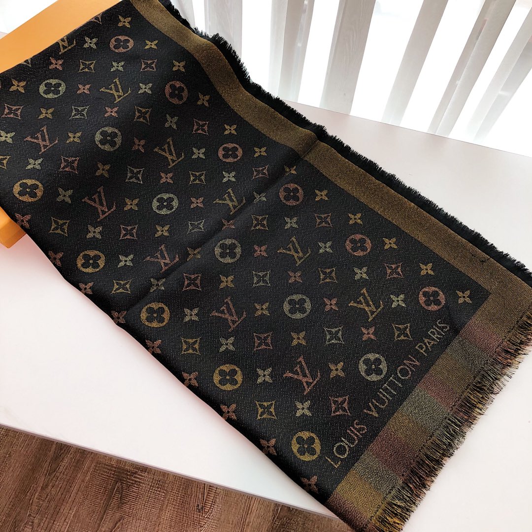 Classic printed silk and wool scarf mysite