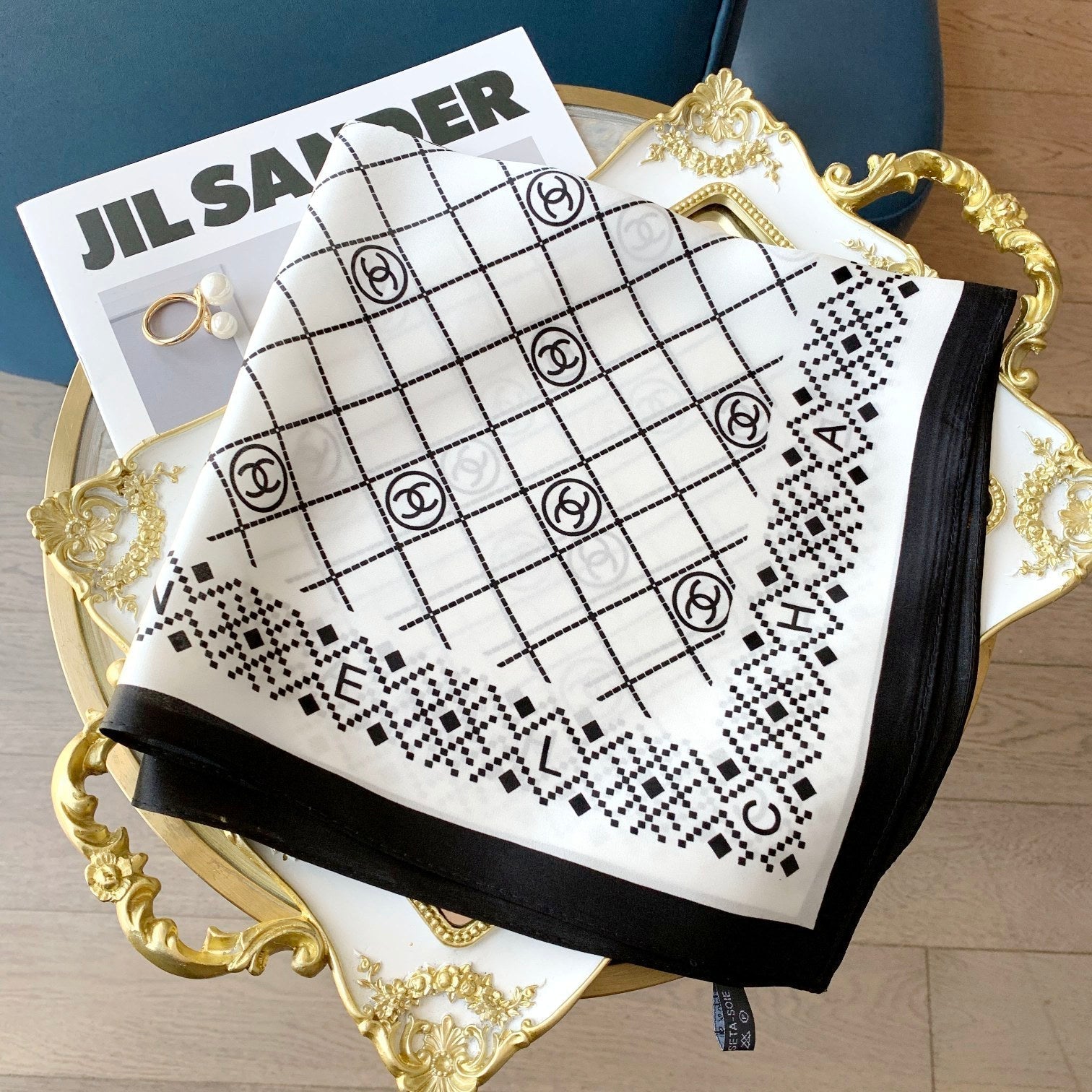 Elegant Rhombus Square Silk Scarf mysite