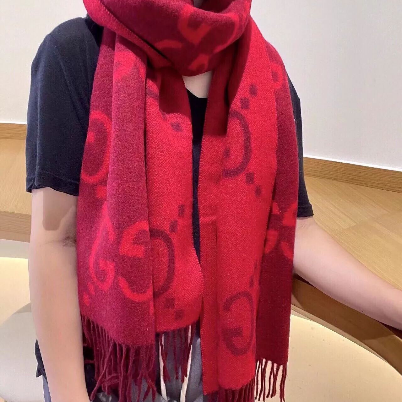 Classic Large Letter Jacquard Cashmere Scarf mysite