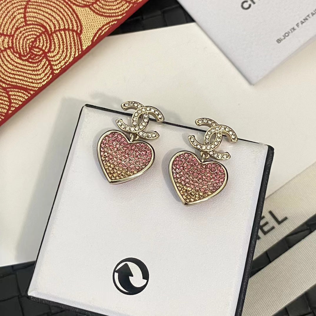 Elegant Diamond Heart Earrings mysite