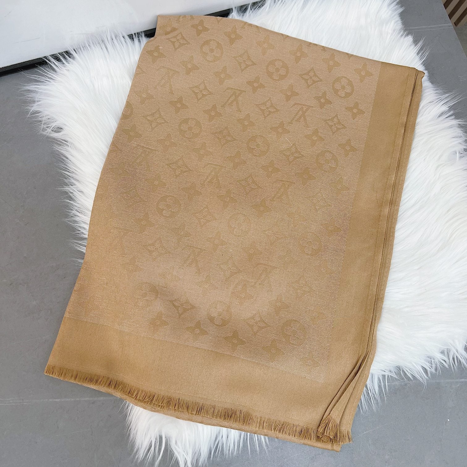Silk Satin Fringe Monogram Scarf Shawl mysite