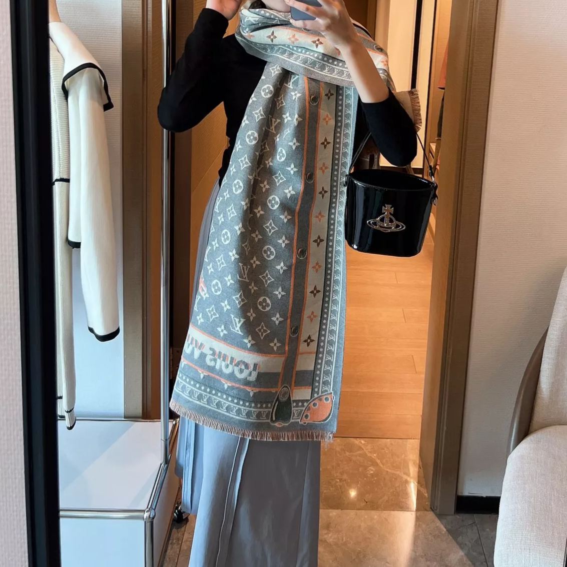 On-trend Full Monogram Cashmere Scarf Shawl mysite