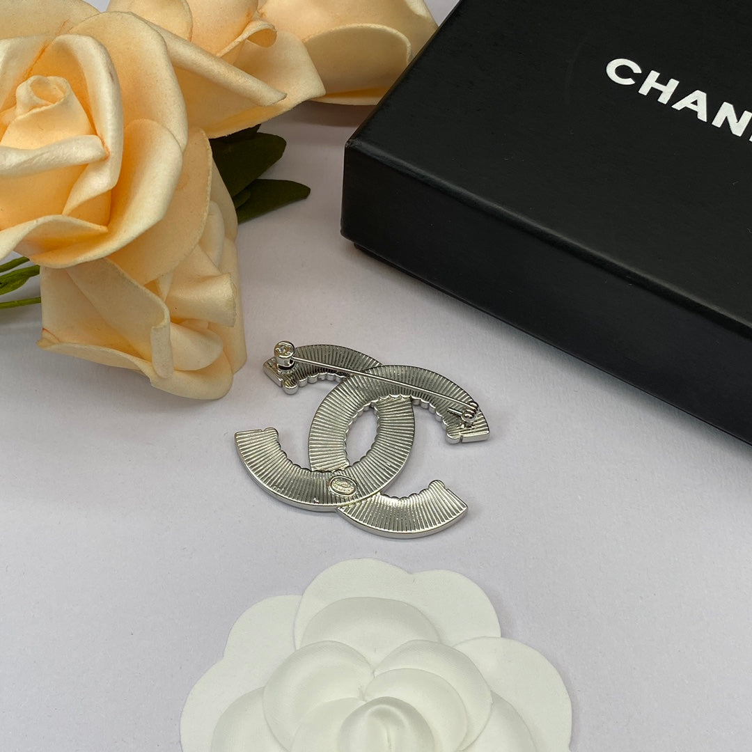 Crystal Baguette Silver Brooch and Earrings mysite