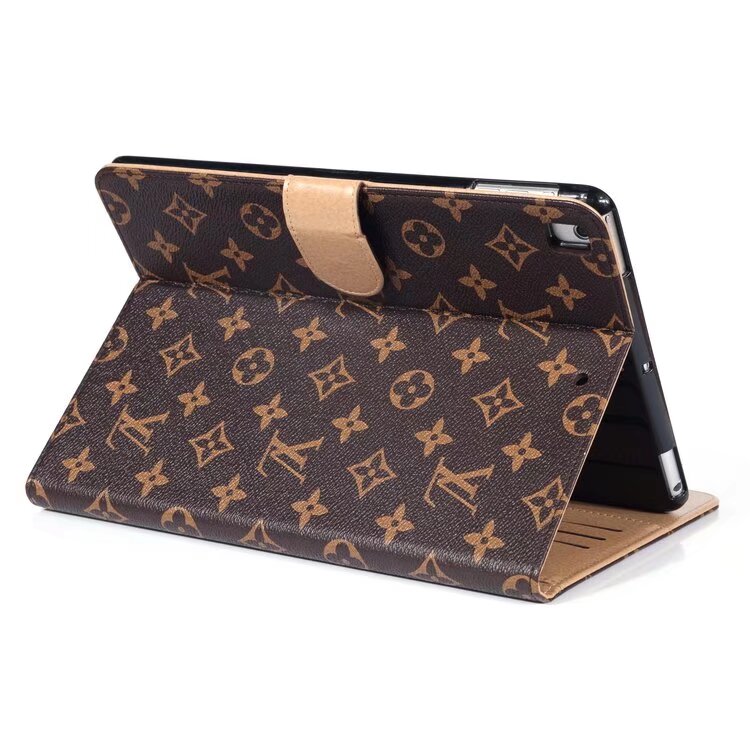 Luxury Canvas Monogram Leather Fresh Summer Theme Pattern Apple iPad case Black mysite