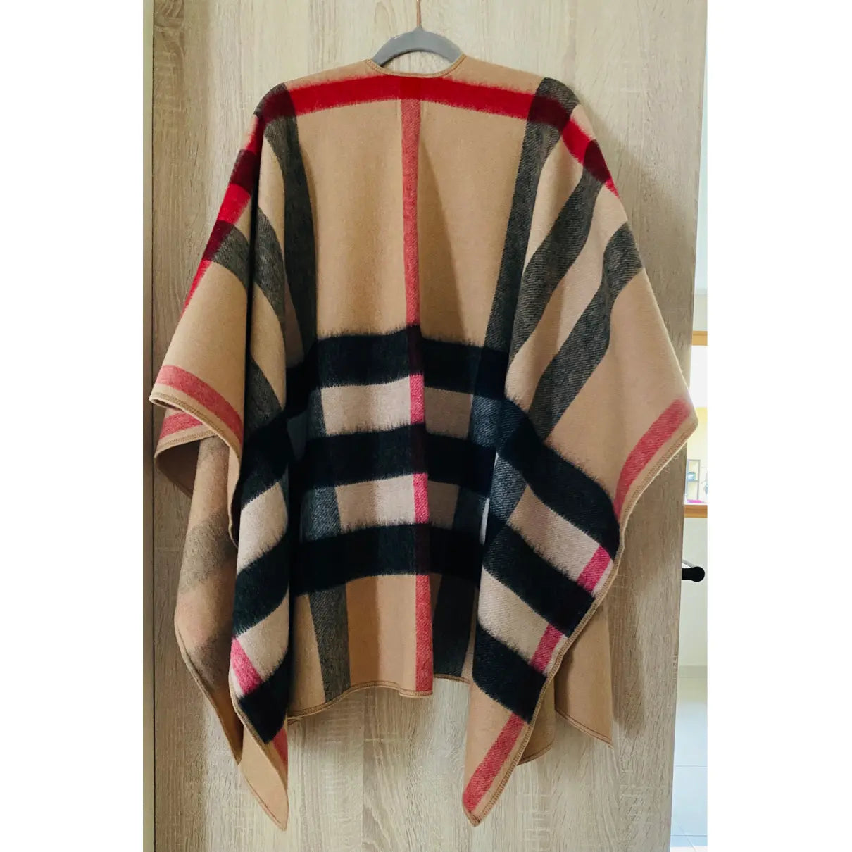 Double-sided Wool Plaid Cape mysite