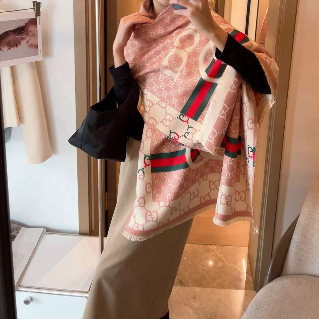 Color Block Logo Jacquard Cashmere Scarf mysite