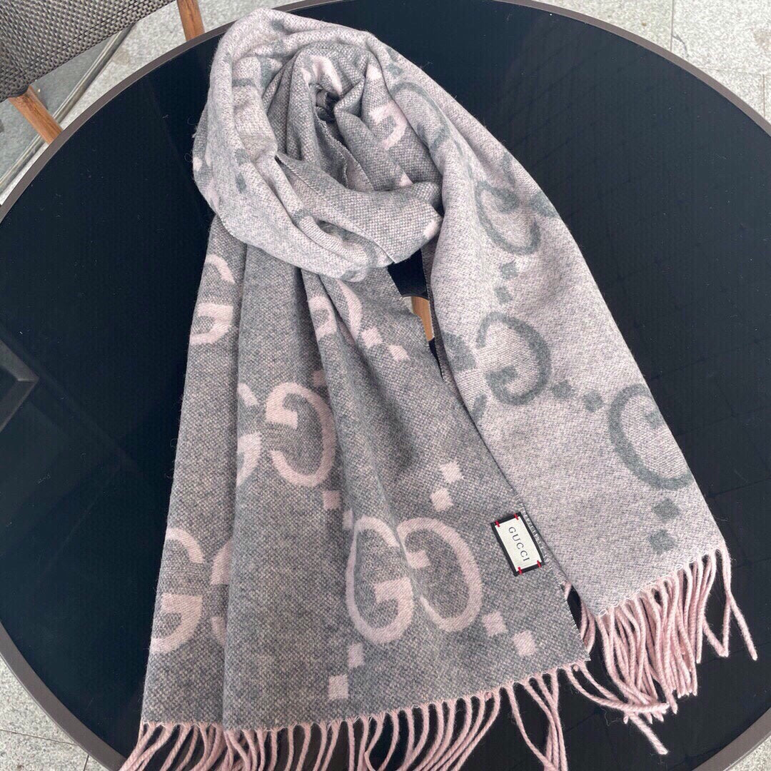 Classic Large Letter Jacquard Cashmere Scarf mysite
