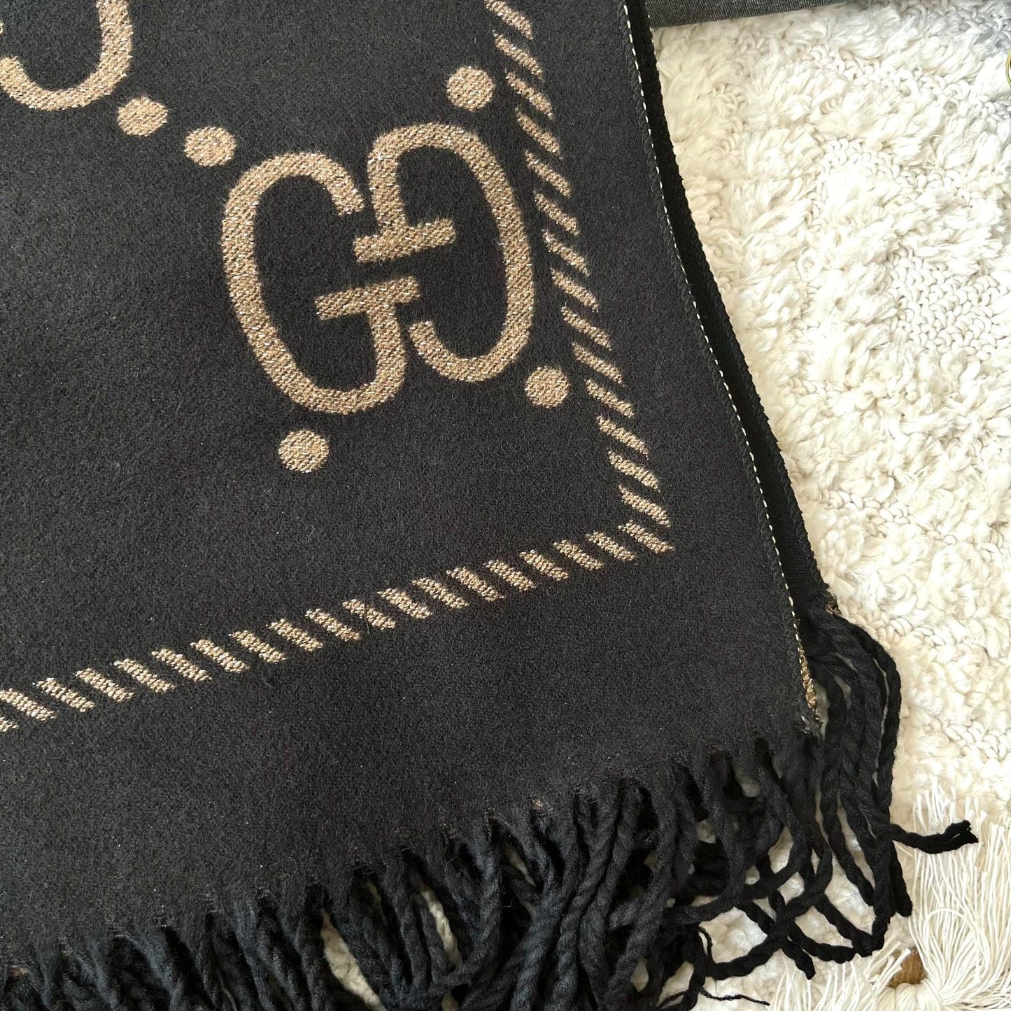 Classic Mink and Silver Fringe Scarf Shawl mysite