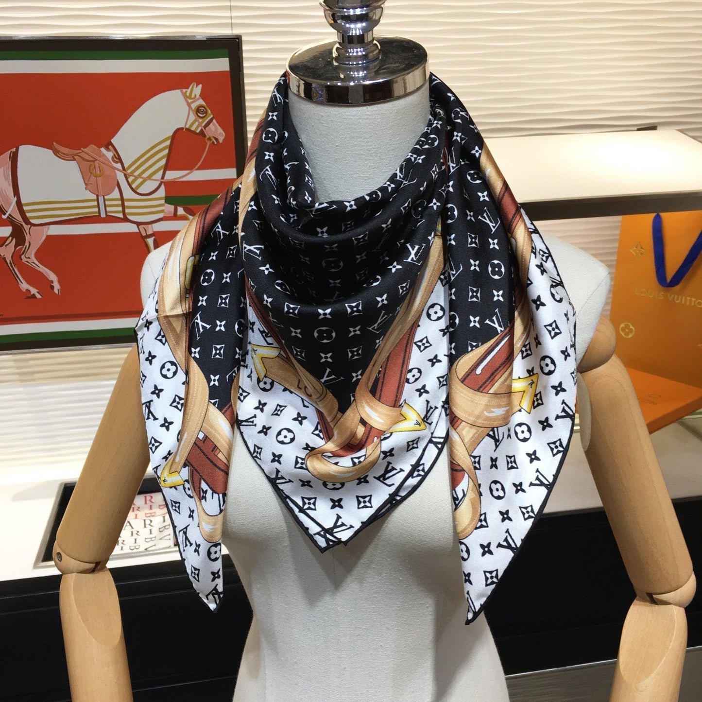 Leather Edge Square Silk Scarf mysite