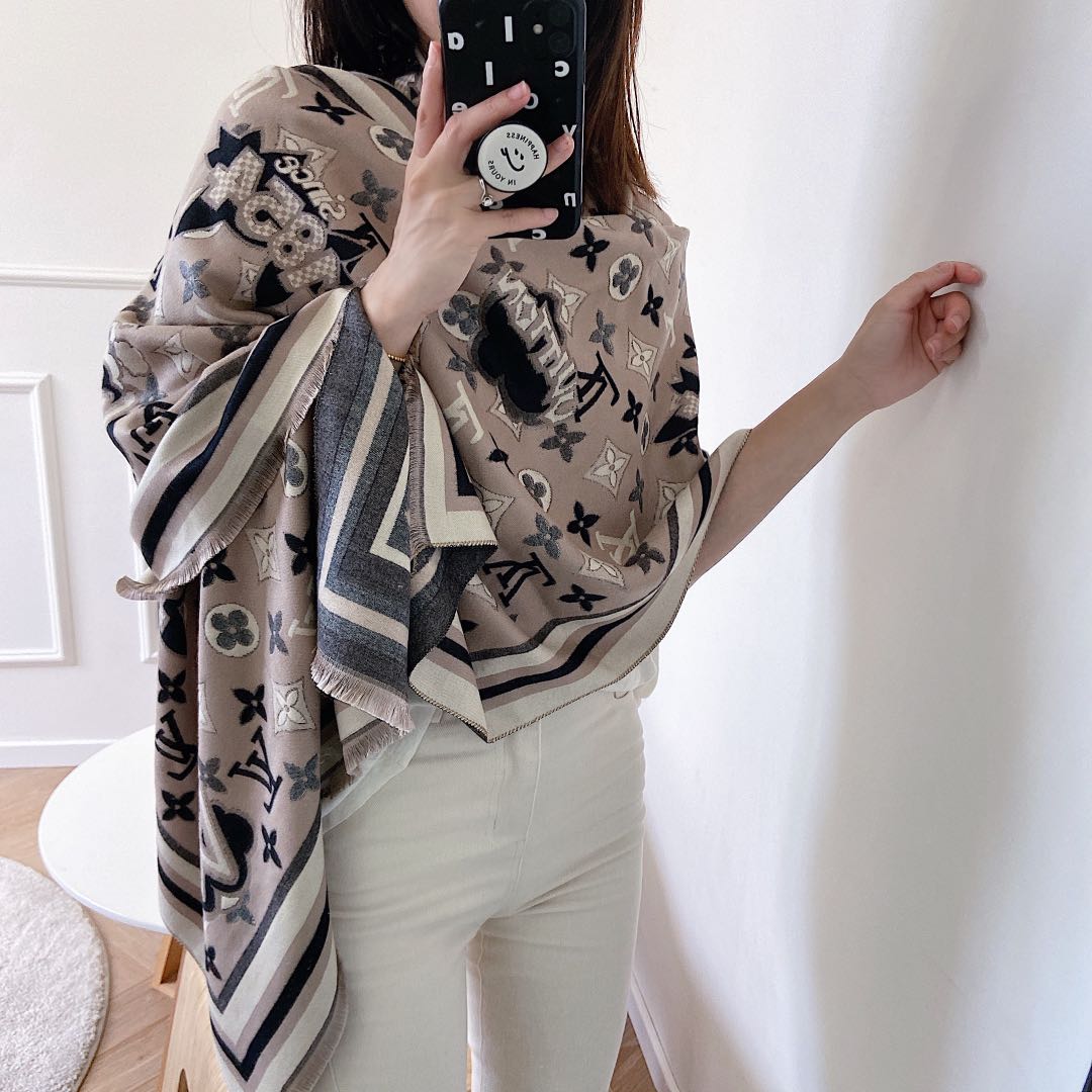 Statement Monogram Jacquard Scarf Shawl mysite