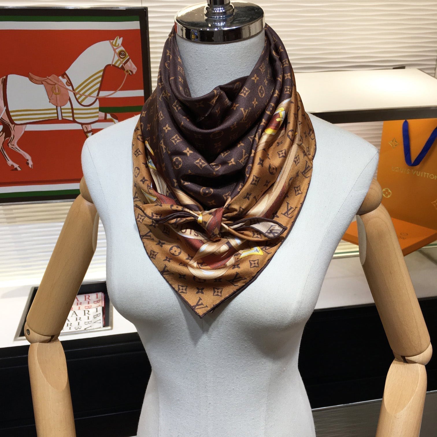 Leather Edge Square Silk Scarf mysite